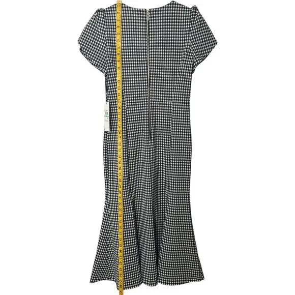NWTs Calvin Klein Houndstooth Tulip Sleeve Mermaid Skirt Workwear Dress (8) - Picture 8 of 16